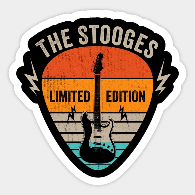 Vintage Stooges Name Guitar Pick Limited Edition Birthday Sticker by Monster Mask